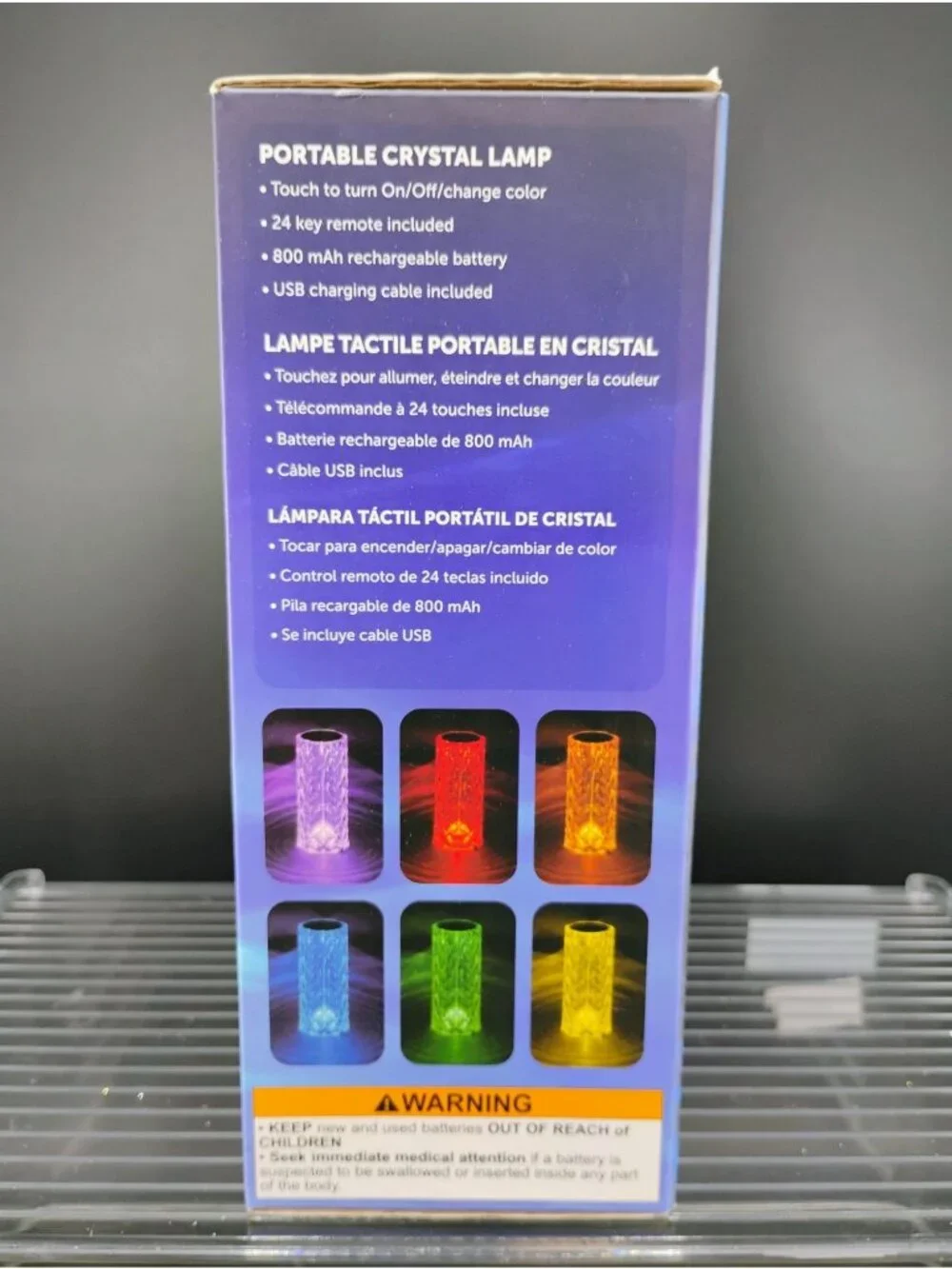 Crystal LED Color Changing Touch Lamp W/ Remote 16 Light Options